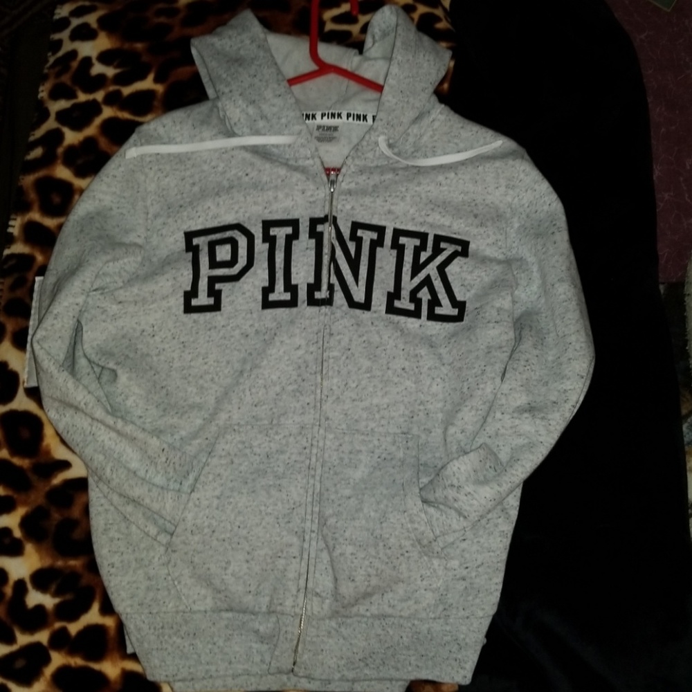 VICTORIA SECRET PINK LARGE FULL FLEECE ZIPUP
